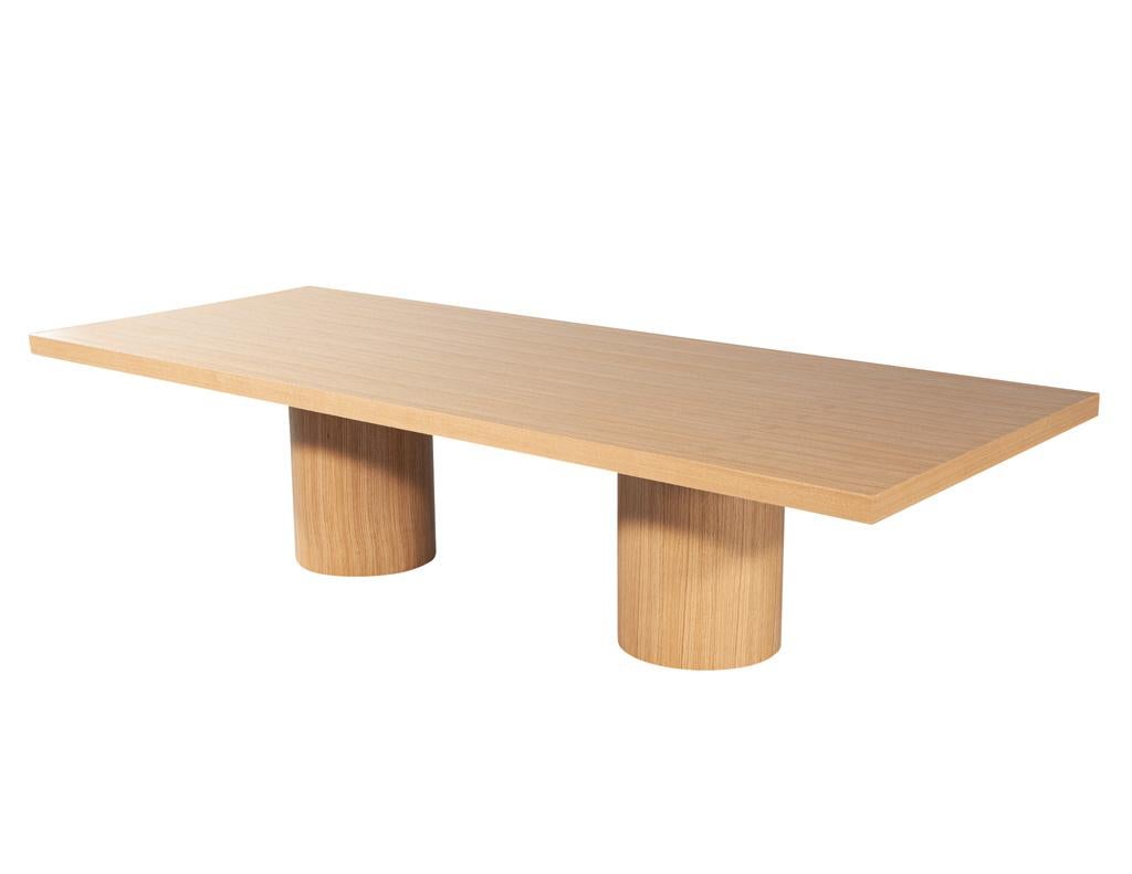 Custom Modern Oak Dining Table in Natural Finish For Sale 12