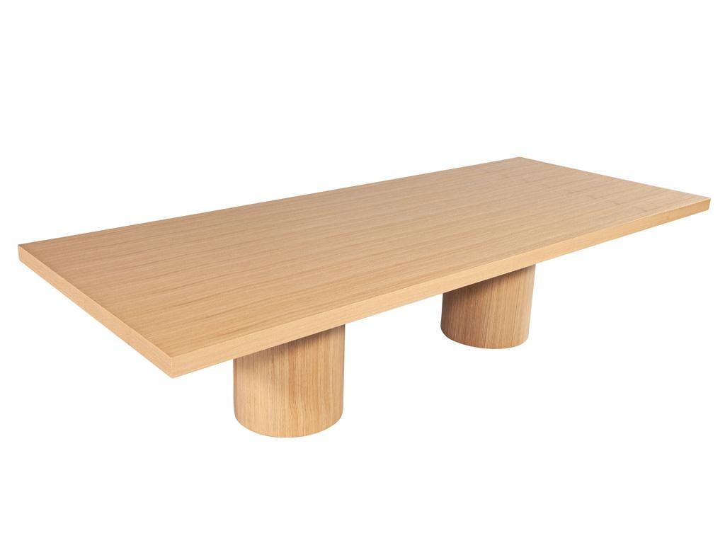 Custom Modern Oak Dining Table in Natural Finish For Sale 13