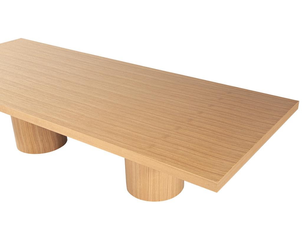 Canadian Custom Modern Oak Dining Table in Natural Finish For Sale