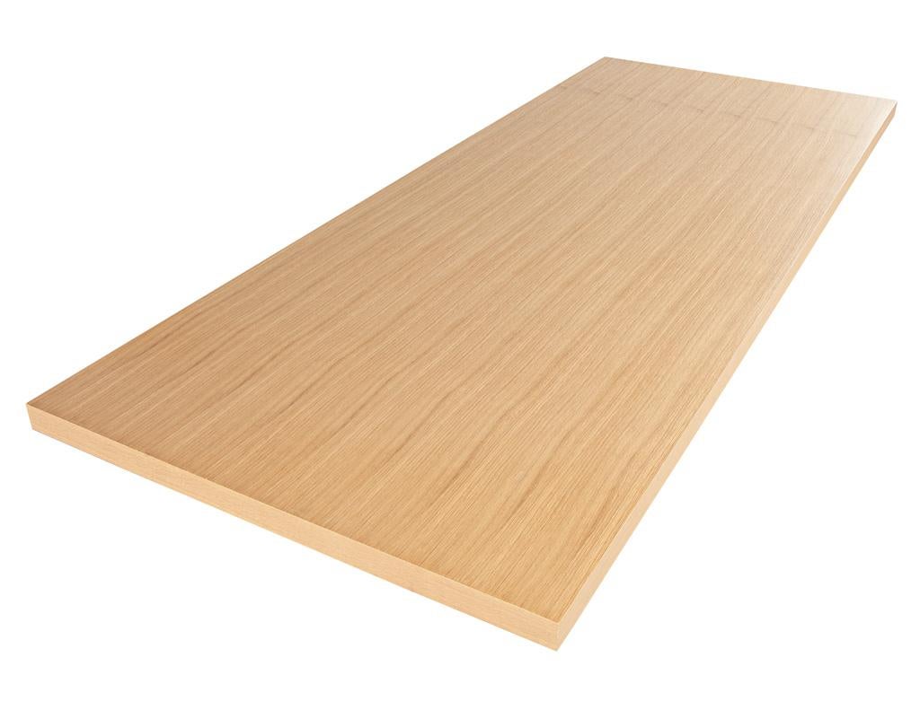 Hand-Crafted Custom Modern Oak Dining Table in Natural Finish For Sale