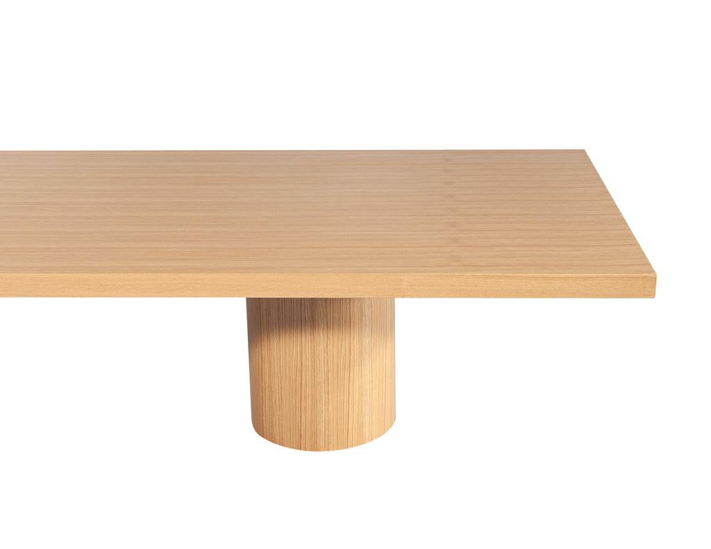 Custom Modern Oak Dining Table in Natural Finish In New Condition For Sale In North York, ON