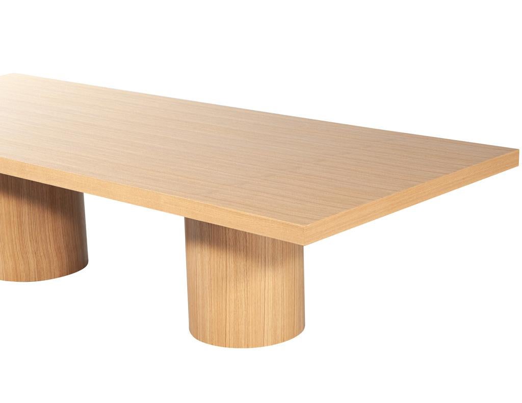 Custom Modern Oak Dining Table in Natural Finish For Sale 1