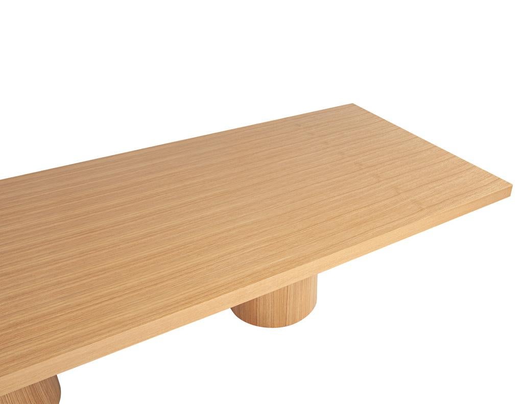 Custom Modern Oak Dining Table in Natural Finish For Sale 2