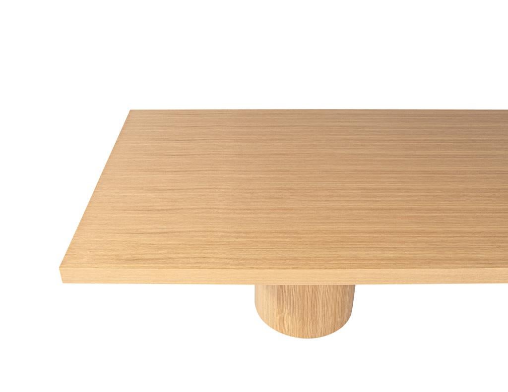 Custom Modern Oak Dining Table in Natural Finish For Sale 3
