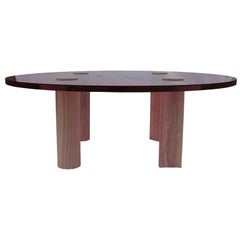 Custom Modern Pop Pink Lucite Round Coffee Table With White Oak Legs