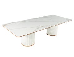 Table de salle à manger moderne sur mesure piédestaux tambour