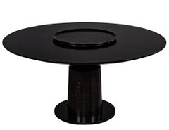 Custom Modern Round Black Oak Dining Table by Carrocel