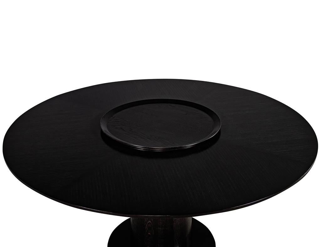 Custom Modern Round Black Oak Dining Table by Carrocel For Sale at ...