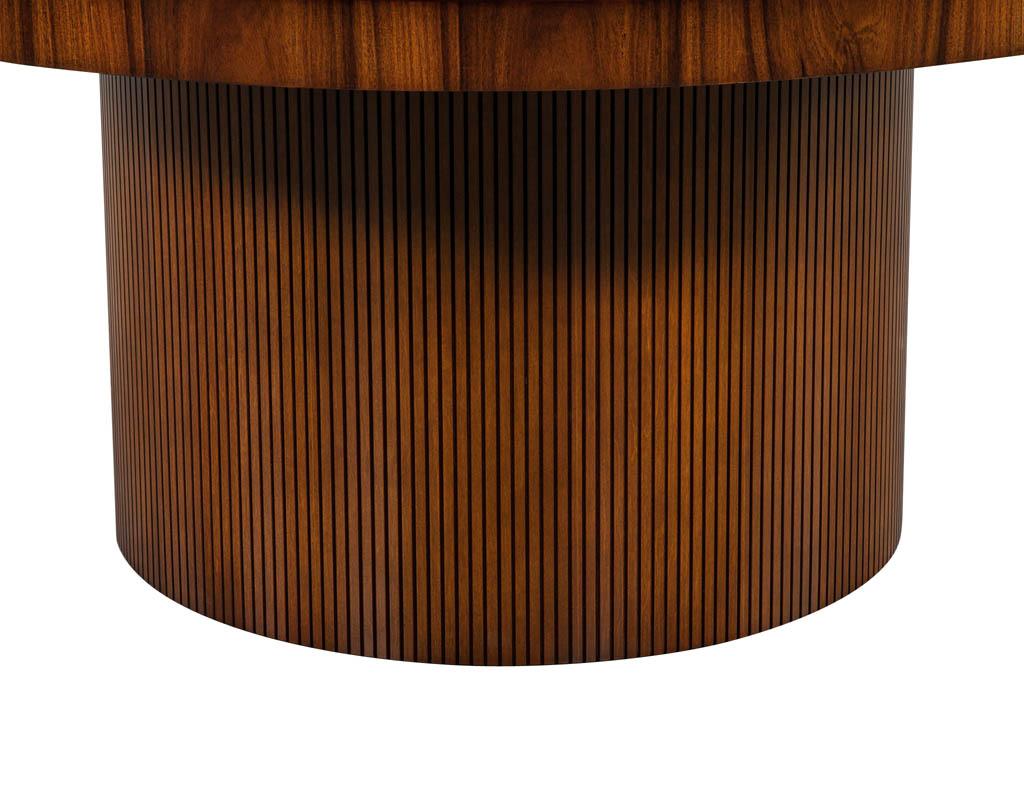 Custom Modern Round Dining Table in Sunburst Pattern In New Condition In North York, ON