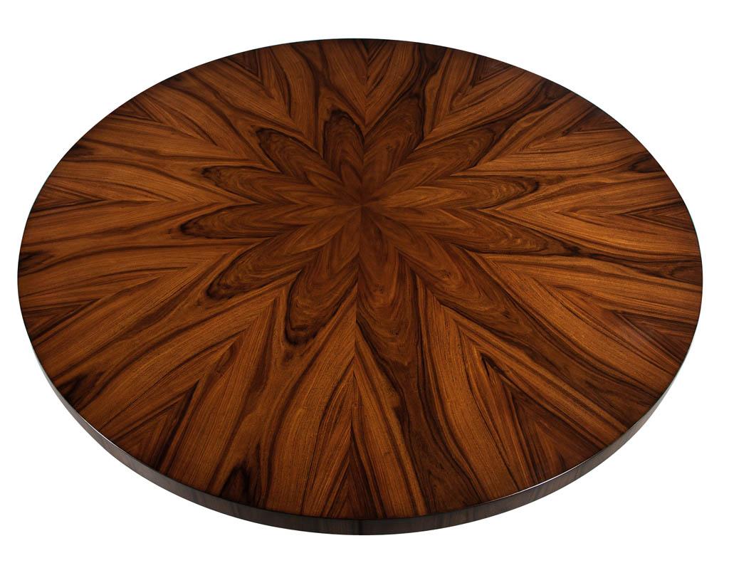 Contemporary Custom Modern Round Dining Table in Sunburst Pattern