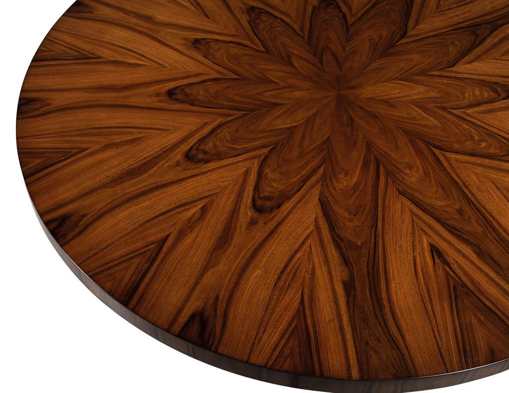 Custom Modern Round Dining Table in Sunburst Pattern 1