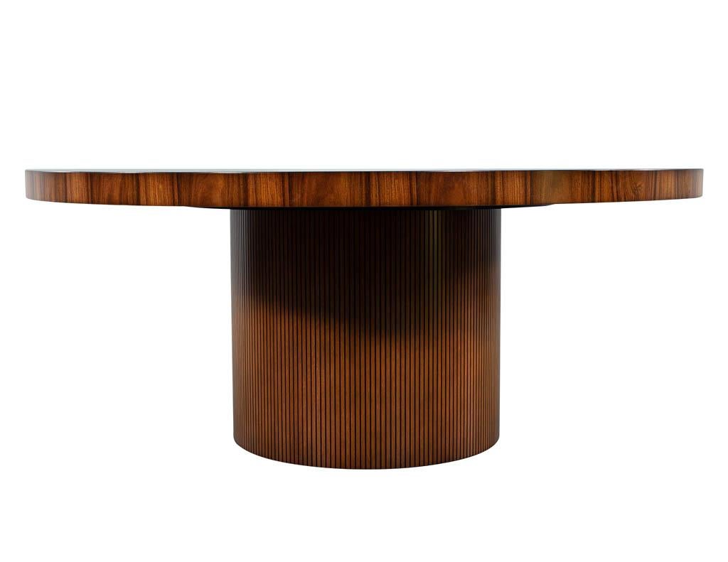 Custom Modern Round Dining Table in Sunburst Pattern 2