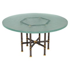 Custom Modern Round Glass Top Dining Table