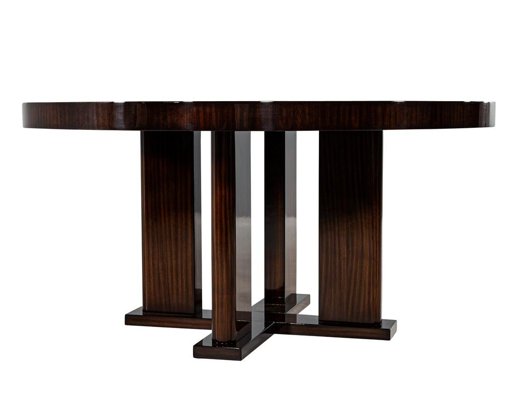 Custom Modern Round Macassar Dining Table For Sale 4