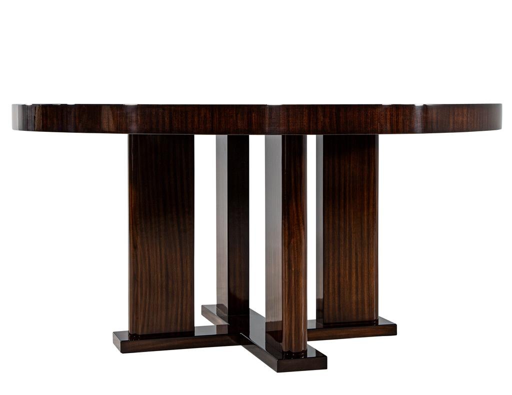 Custom Modern Round Macassar Dining Table For Sale 5