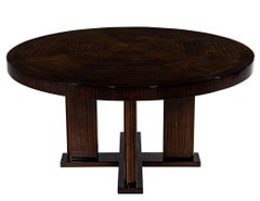 Custom Modern Round Macassar Dining Table