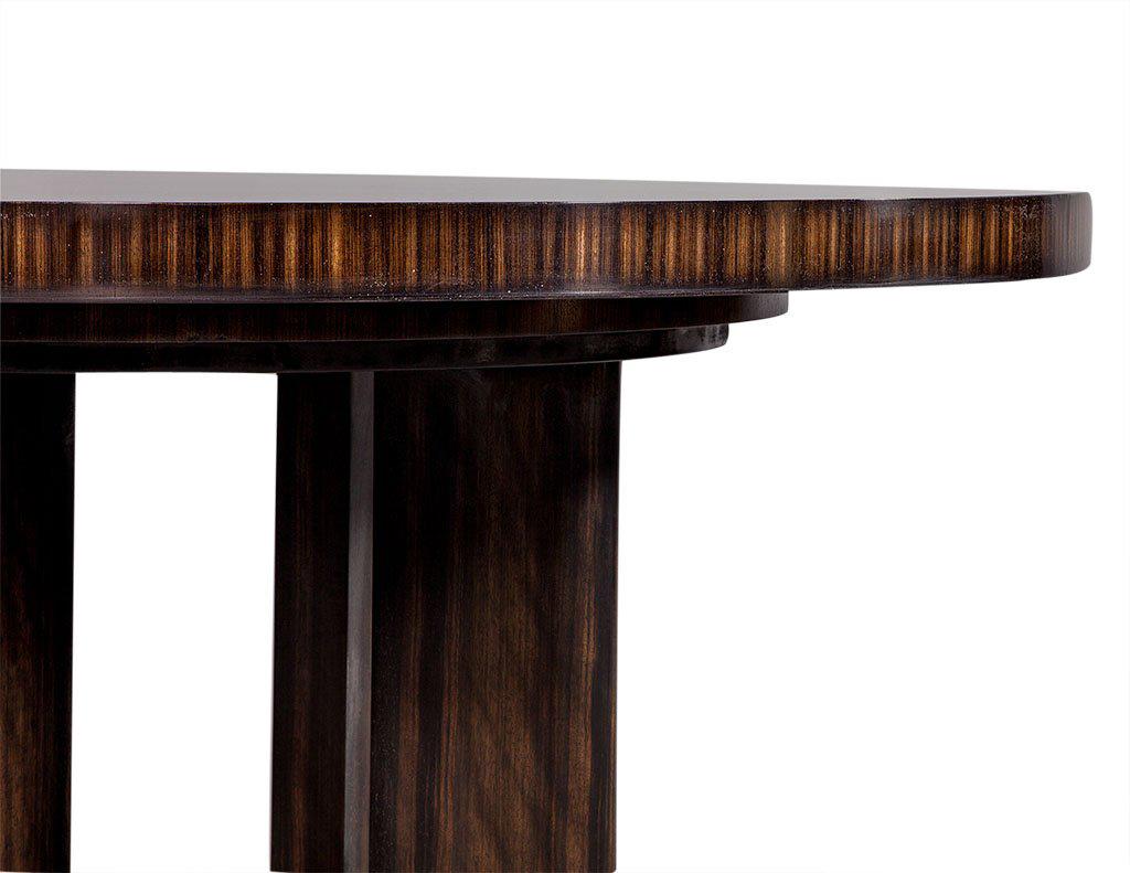 Canadian Custom Modern Round Macassar Dining Table For Sale