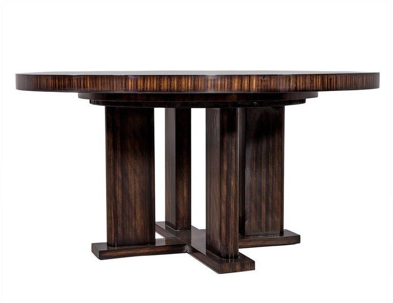 Custom Modern Round Macassar Dining Table For Sale at 1stDibs