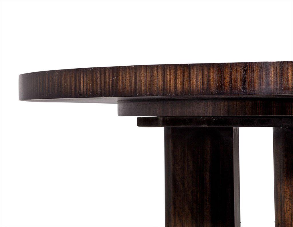 Contemporary Custom Modern Round Macassar Dining Table