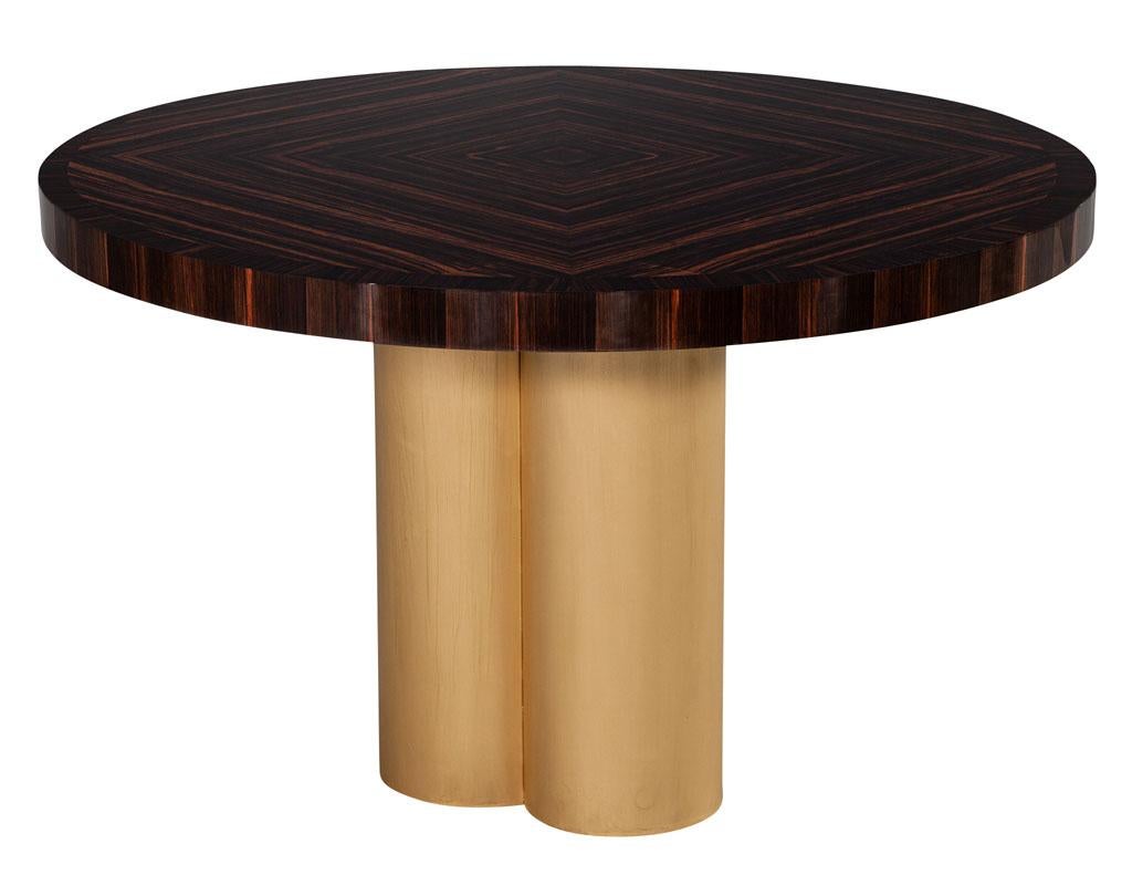 Canadian Custom Modern Round Macassar Foyer Dining Table by Carrocel