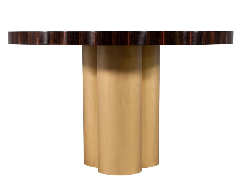 Contemporary Custom Modern Round Macassar Foyer Dining Table by Carrocel
