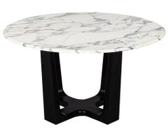 Custom Modern Round Marble-Top Dining Table