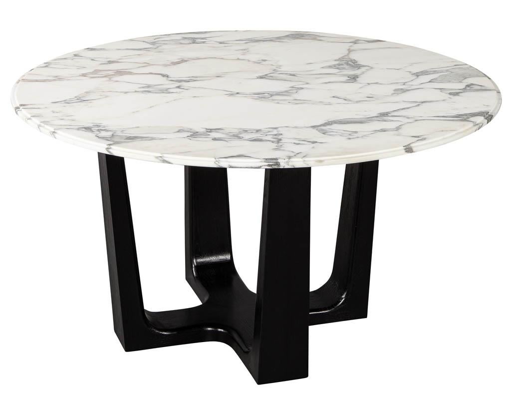 Custom Modern Round Marble-Top Dining Table 1