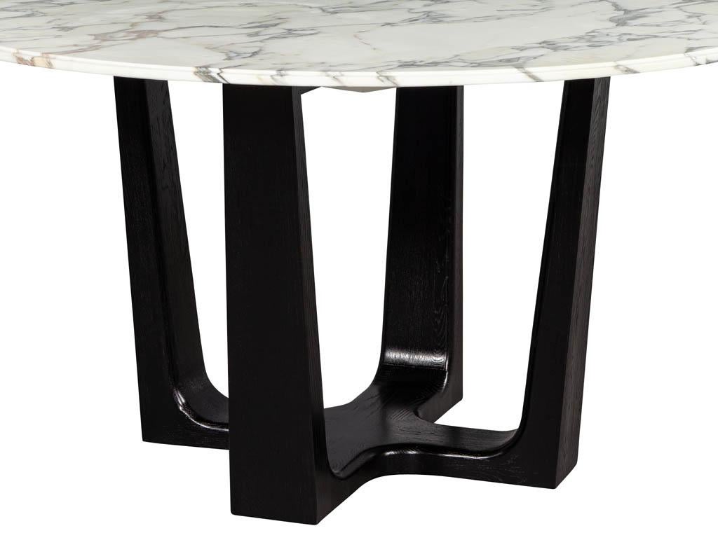 Custom Modern Round Marble-Top Dining Table 2