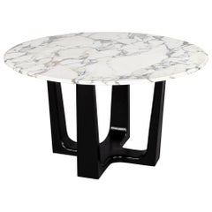 Custom Modern Round Marble-Top Dining Table