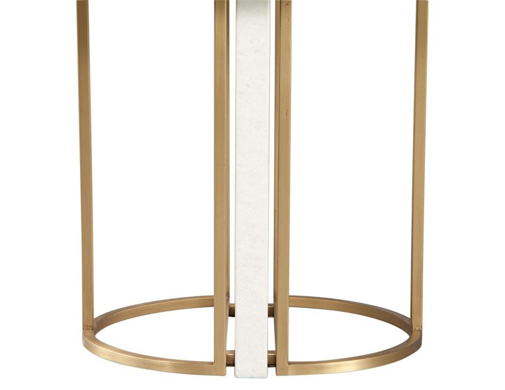 Custom Modern Round Marble Top Dining Table with Brass For Sale 4
