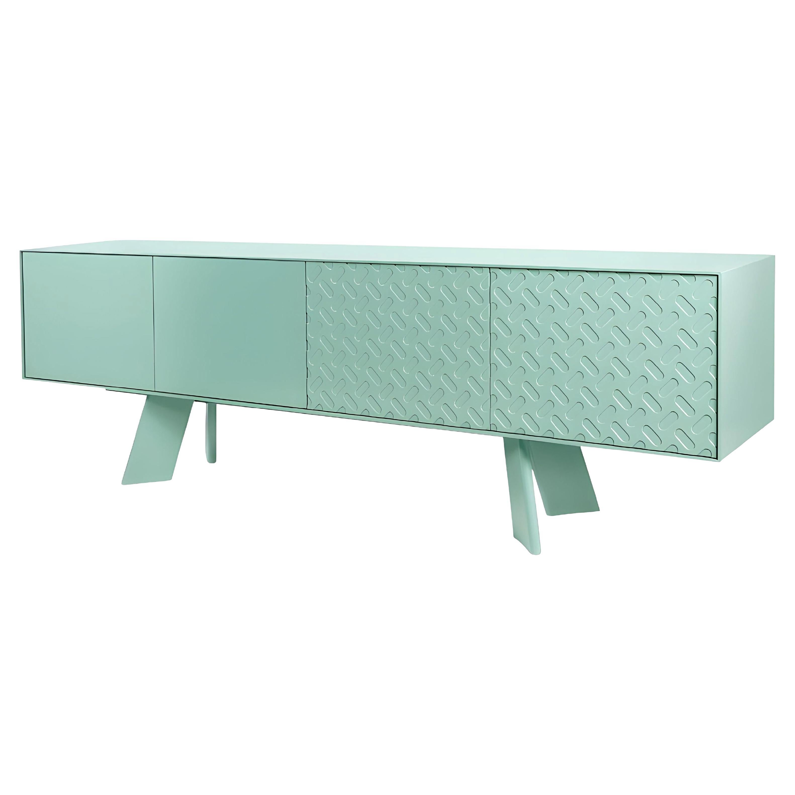 Monochromatic Sideboard With Patterned Fronts In Custom RAL, Sotiris Lazou For Sale