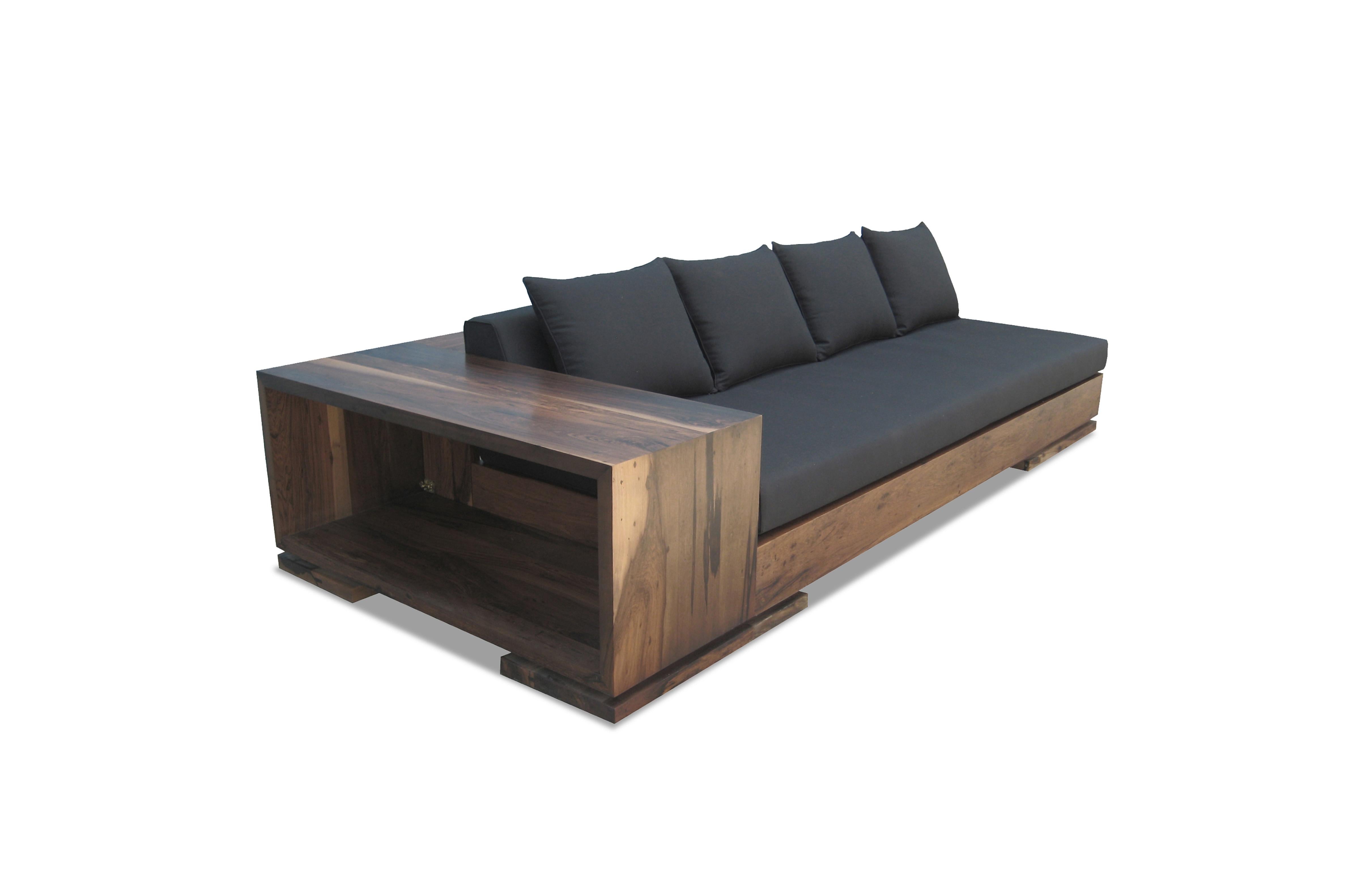 Contemporary Modern Sofa in Argentine Rosewood with Shelving from Costantini, Patone For Sale