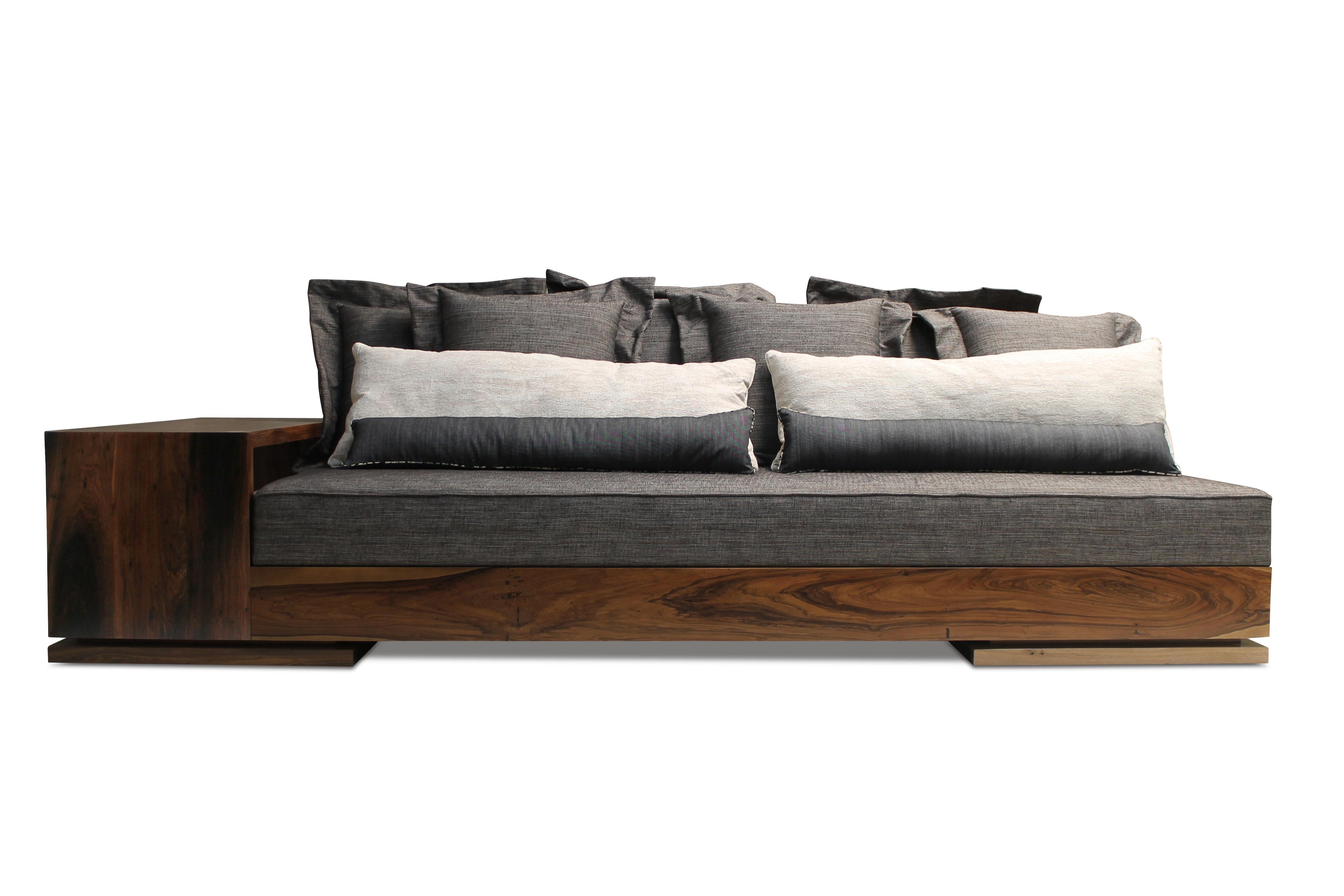 Modern Sofa in Argentine Rosewood with Shelving from Costantini, Patone For Sale