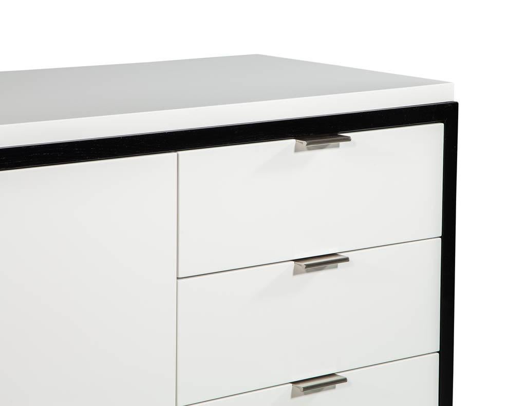 Contemporary Custom Modern Stone Top Sideboard Media Cabinet by Carrocel
