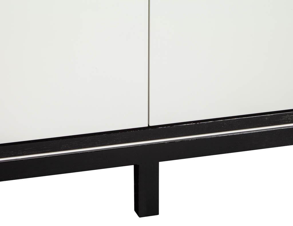 Metal Custom Modern Stone Top Sideboard Media Cabinet by Carrocel For Sale