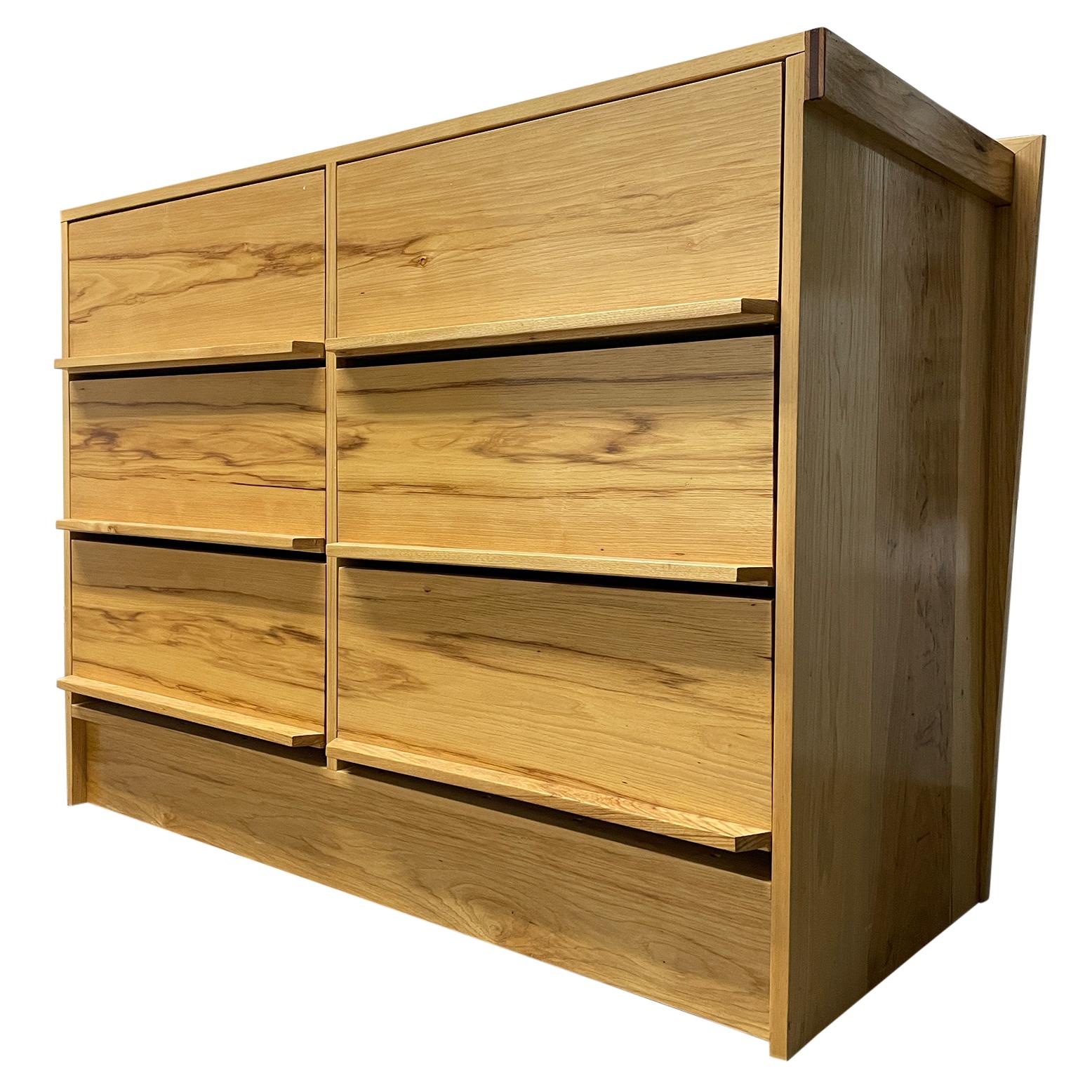 Mid-Century Modern Custom Modern Studio Craft 6 Drawer Maple Dresser by Tom Robinson For Sale