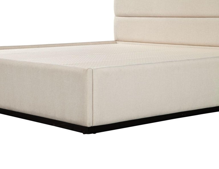 Custom Modern Upholstered Channeled King Bed For Sale 7