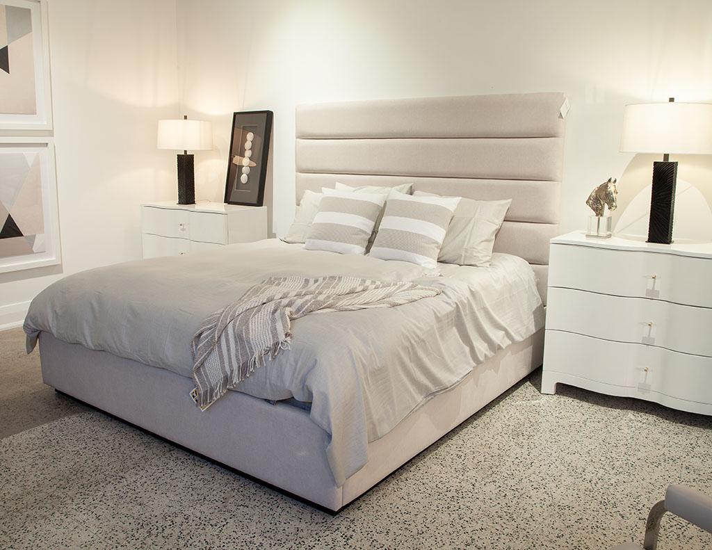Custom Modern Upholstered Channeled King Bed 7