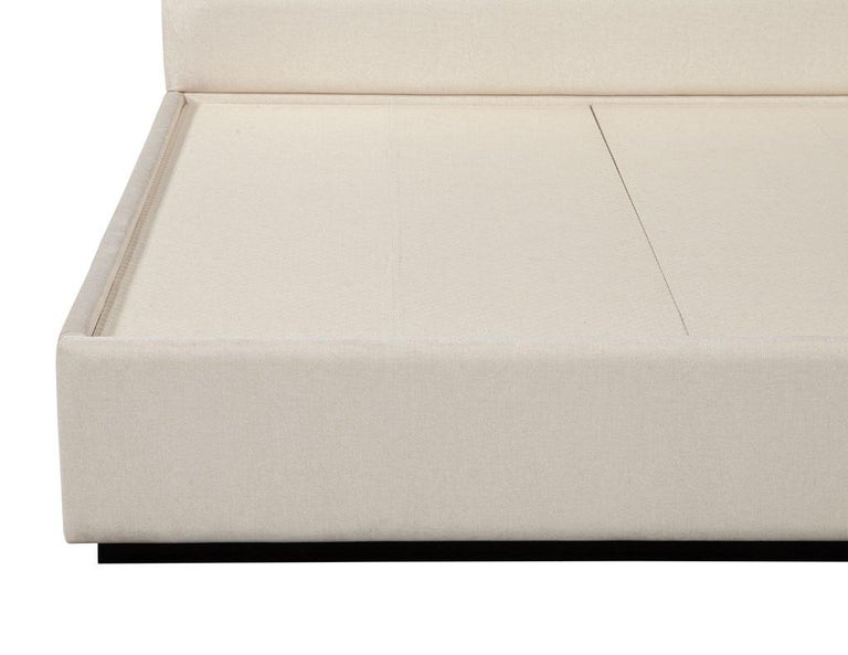 Custom Modern Upholstered Channeled King Bed For Sale 2