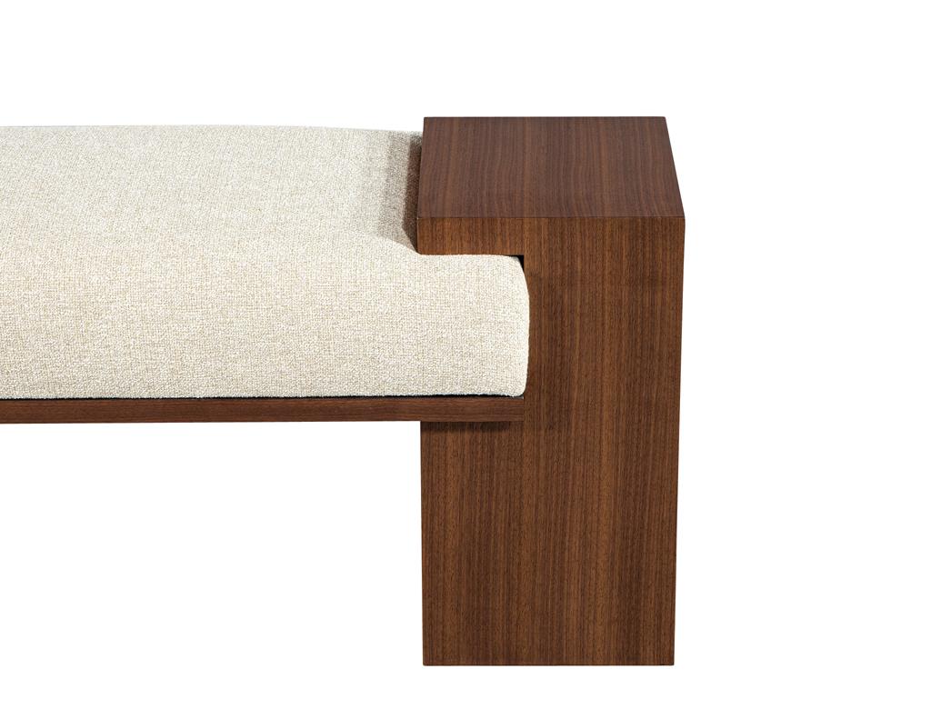 Contemporary Custom Modern Walnut Bench For Sale