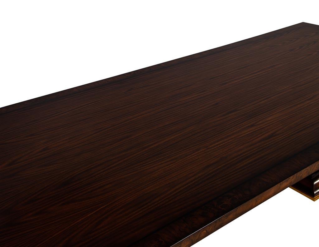 Custom Modern Walnut Dining Table Art Deco Inspired For Sale 3