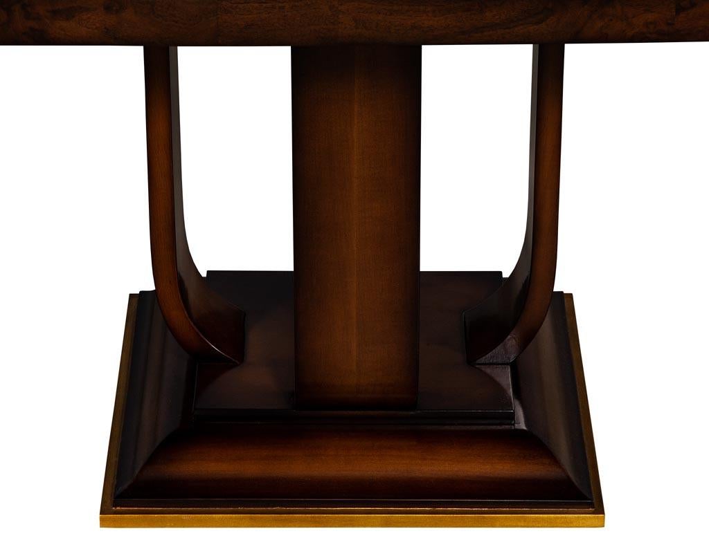 Custom Modern Walnut Dining Table Art Deco Inspired In New Condition For Sale In North York, ON