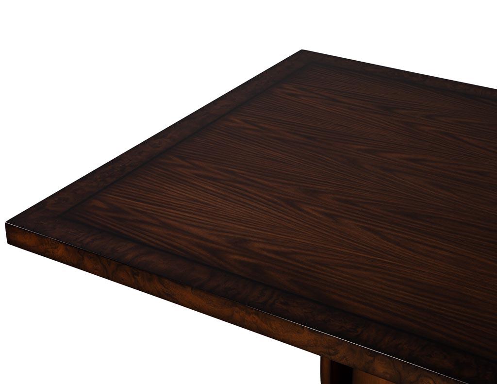 Contemporary Custom Modern Walnut Dining Table Art Deco Inspired For Sale