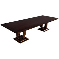 Custom Modern Walnut Dining Table Art Deco Inspired