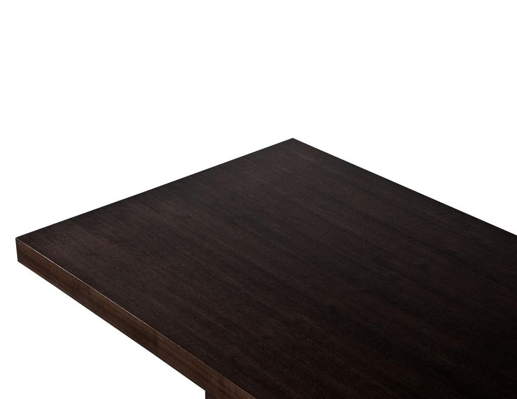 Custom Modern Walnut Dining Table with Column Pedestals by Carrocel For Sale 6