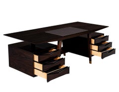 Custom Modern Walnut Executive Desk by Carrocel