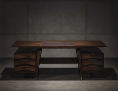 Custom Modern Walnut Executive Desk by Carrocel