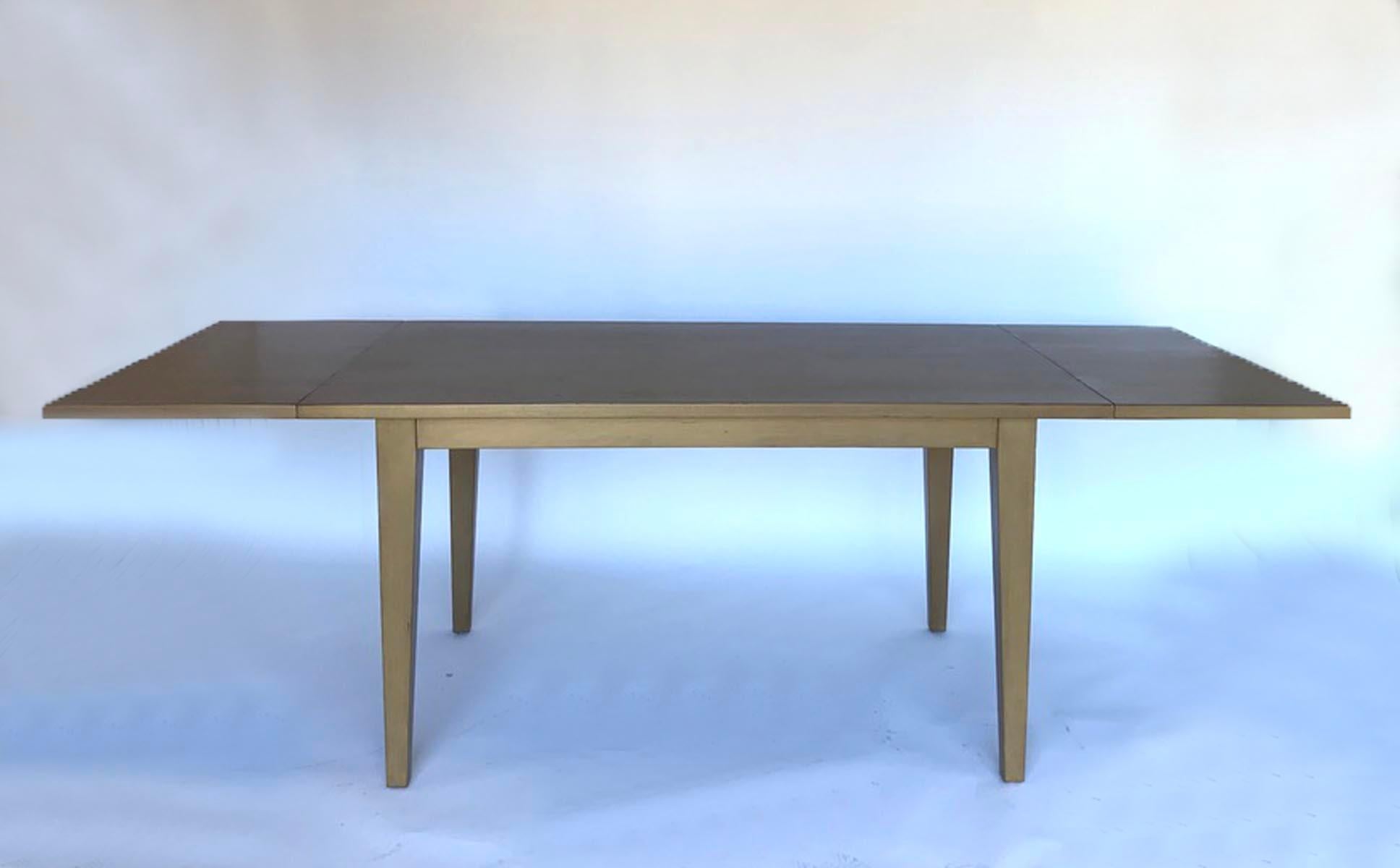 Custom Modern Walnut Table with Leaves by Dos Gallos In New Condition For Sale In Los Angeles, CA