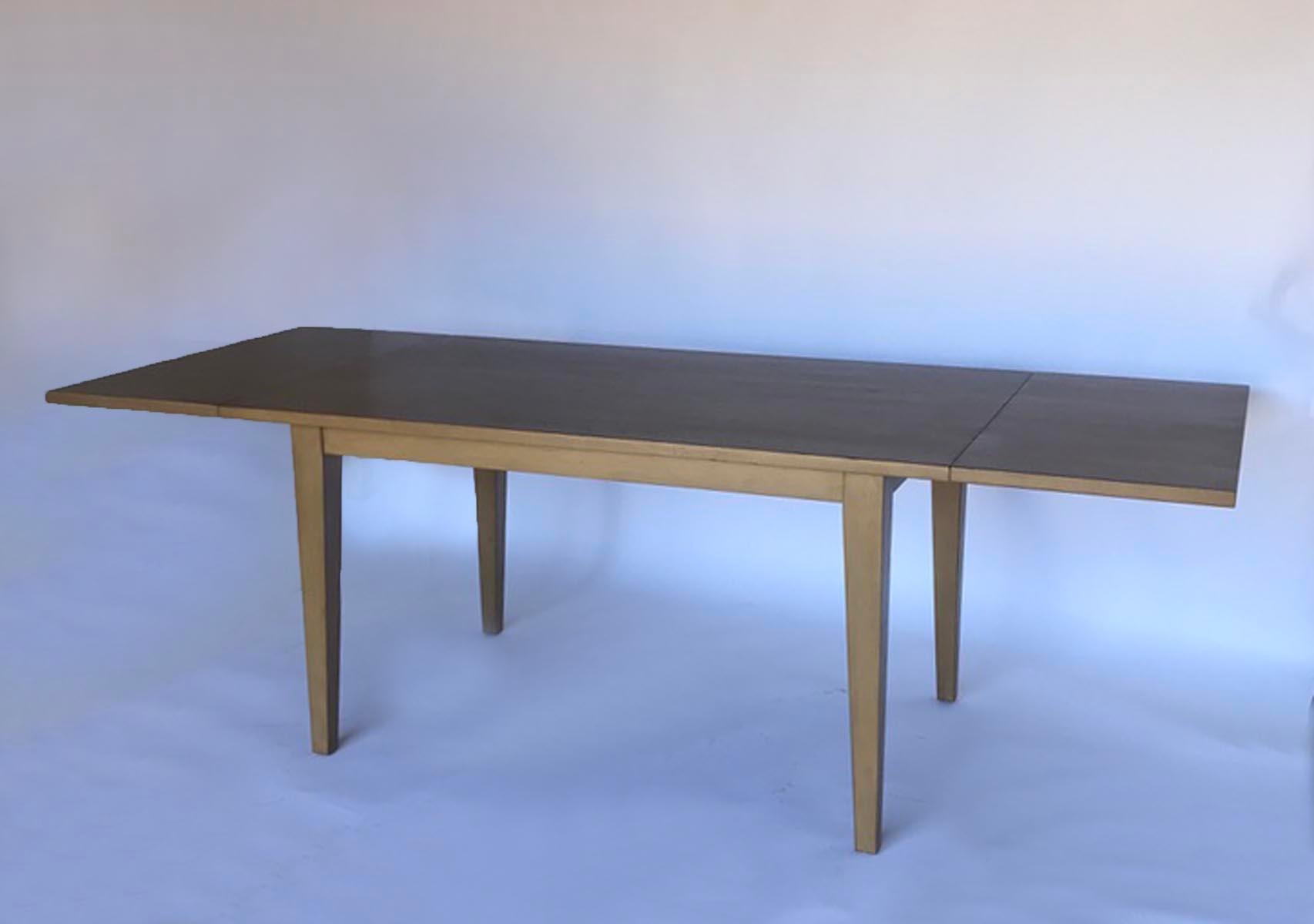 Contemporary Custom Modern Walnut Table with Leaves by Dos Gallos For Sale