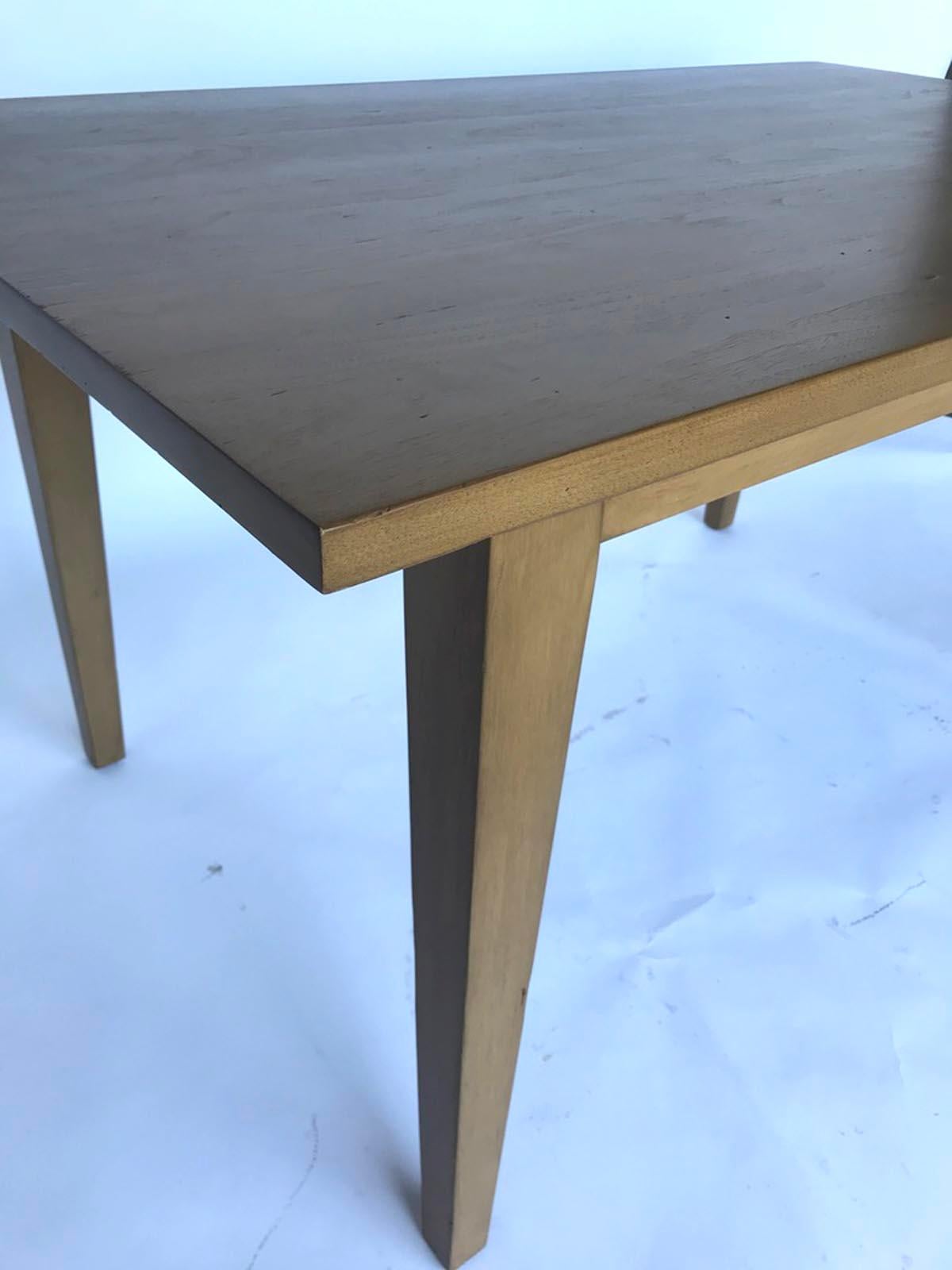 Custom Modern Walnut Table with Leaves by Dos Gallos For Sale 3